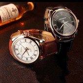 Meeste stiilne ümara kujuga ökonahast suure sihverplaadiga käekell