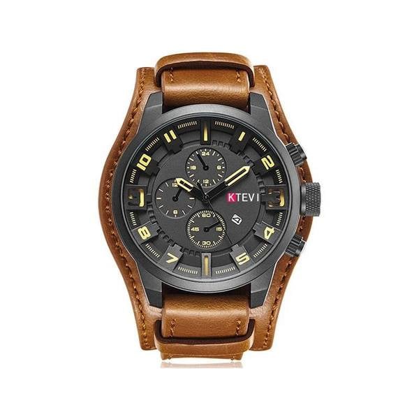 Καθημερινό ρολόι με δερμάτινο λουράκι για άντρες