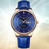 Nahast rihmaga stiilne meeste käekell