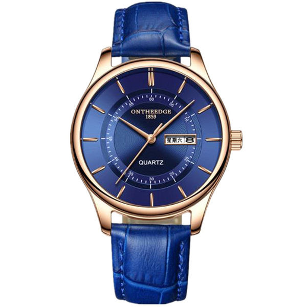 Nahast rihmaga stiilne meeste käekell