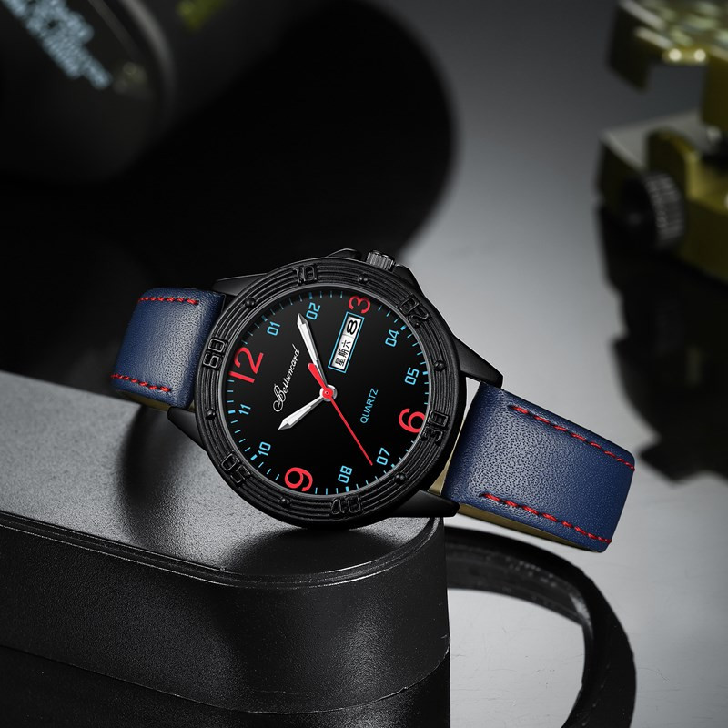 Igapäevane käekell värviliste näpunäidete ja ökonahast rihmaga