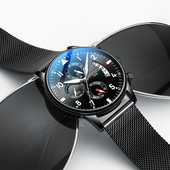 Vízálló férfi karóra - ultra vékony fém szíjjal