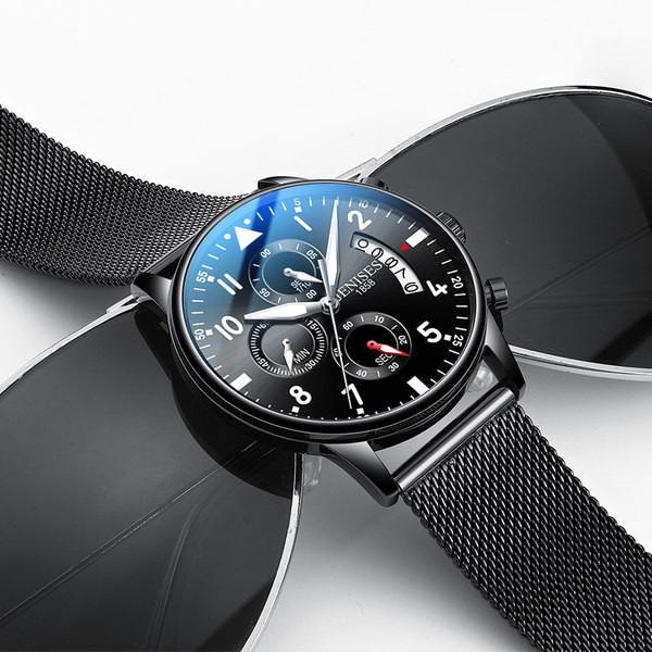 Vízálló férfi karóra - ultra vékony fém szíjjal