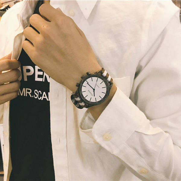 Igapäevane tekstiilist rihmaga käekell meestele