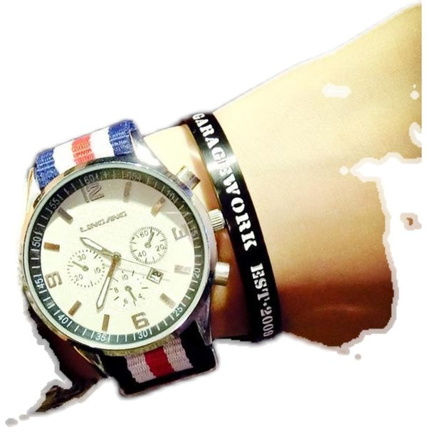 Igapäevane tekstiilist rihmaga käekell meestele