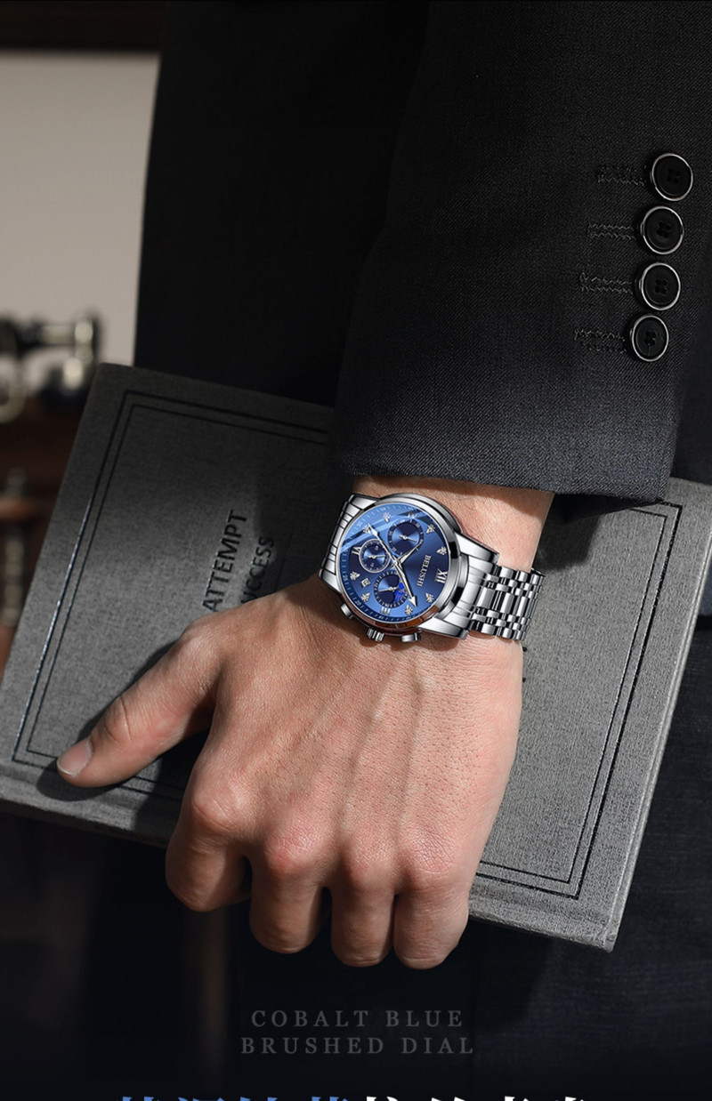 Värvilise sihverplaadiga meeste käekell – veekindel