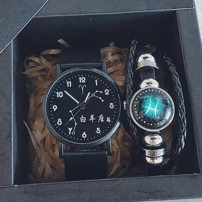 Igapäevaseks kasutamiseks sobiv nahkrihmaga meeste käekell