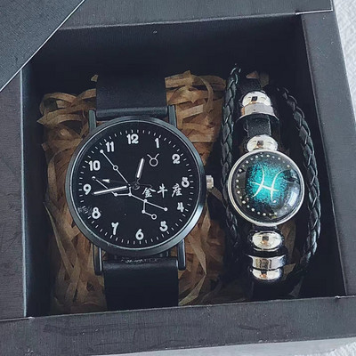 Igapäevaseks kasutamiseks sobiv nahkrihmaga meeste käekell