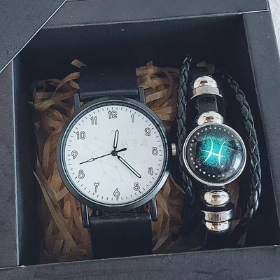 Igapäevaseks kasutamiseks sobiv nahkrihmaga meeste käekell