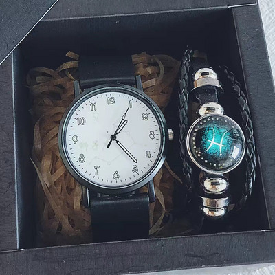 Igapäevaseks kasutamiseks sobiv nahkrihmaga meeste käekell