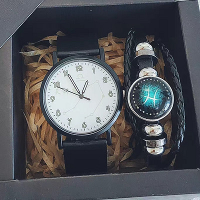 Igapäevaseks kasutamiseks sobiv nahkrihmaga meeste käekell