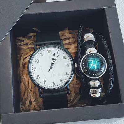 Igapäevaseks kasutamiseks sobiv nahkrihmaga meeste käekell