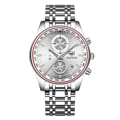 Ümmarguse kujuga terasrihmaga meeste käekell