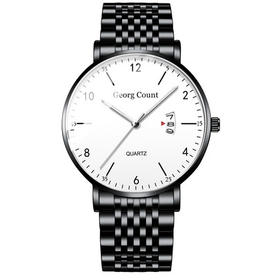 Plāns ūdensizturīgs nerūsējošā tērauda pulkstenis