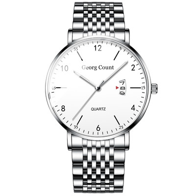 Plāns ūdensizturīgs nerūsējošā tērauda pulkstenis