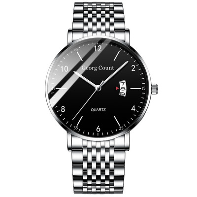 Plāns ūdensizturīgs nerūsējošā tērauda pulkstenis