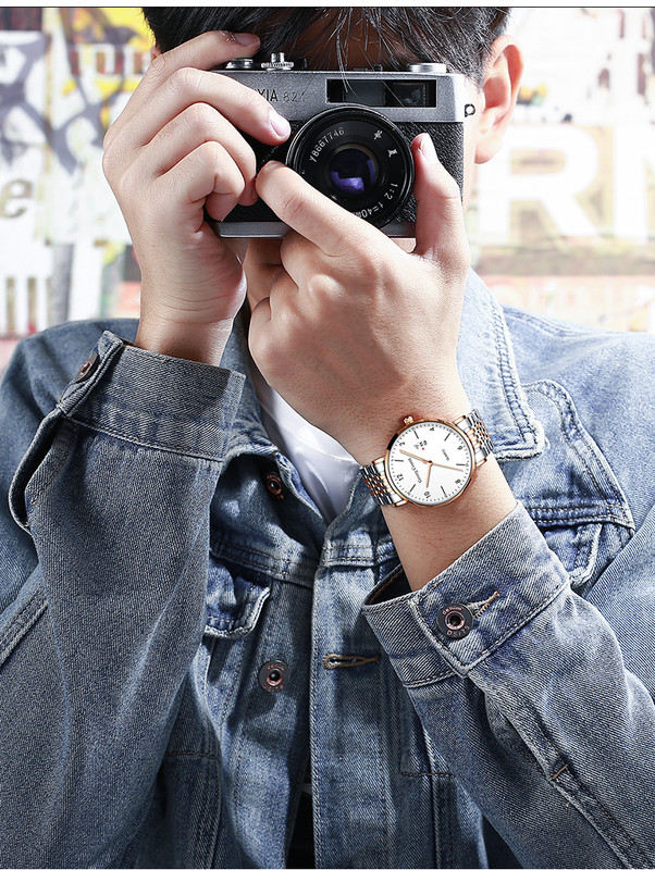 Plāns ūdensizturīgs nerūsējošā tērauda pulkstenis