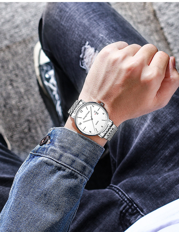 Plāns ūdensizturīgs nerūsējošā tērauda pulkstenis