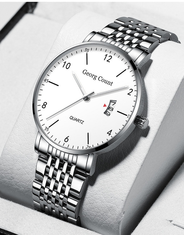 Plāns ūdensizturīgs nerūsējošā tērauda pulkstenis