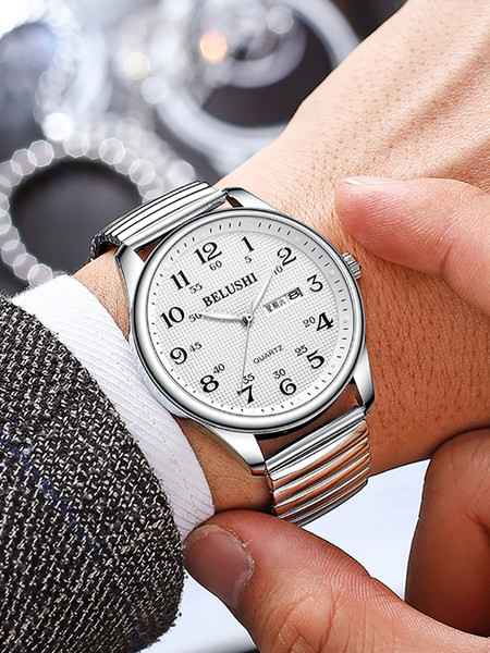 Roostevabast terasest rihmadega meeste käekell - retro stiilis