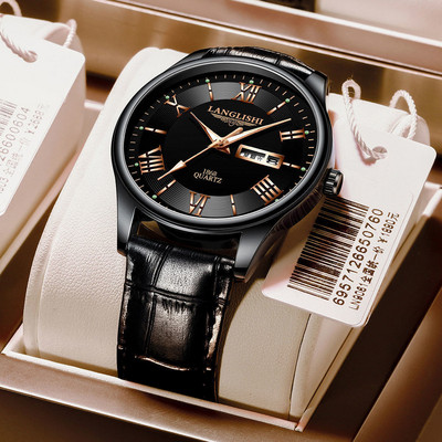 Καθημερινό ρολόι για άνδρες με δερμάτινο λουράκι