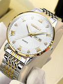 Férfi üzleti karóra acél szíjjal