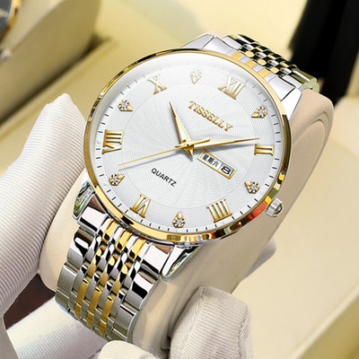 Férfi üzleti karóra acél szíjjal