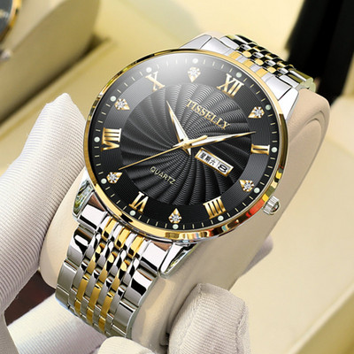 Férfi üzleti karóra acél szíjjal