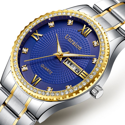 Elegáns férfi karóra köves díszítéssel