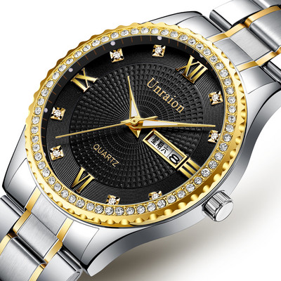 Elegáns férfi karóra köves díszítéssel