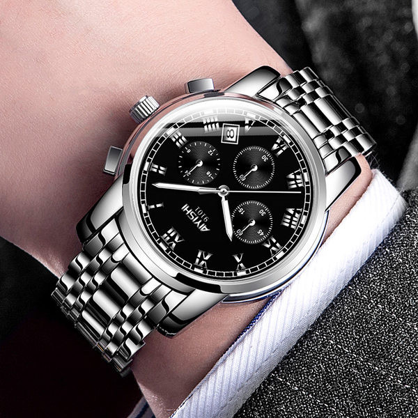 Mitmes värvitoonis terasrihmaga veekindel käekell