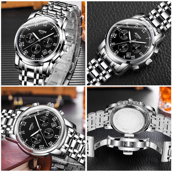 Mitmes värvitoonis terasrihmaga veekindel käekell