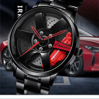 Мъжки часовник с нестандартен дизайн - автомобилна гума