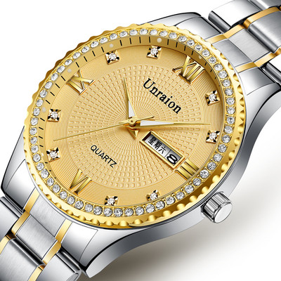 Elegáns férfi karóra köves díszítéssel