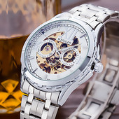 Férfi karóra átlátszó számlappal