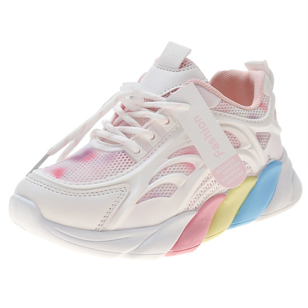 Μοντέρνα αθλητικά παπούτσια για κορίτσι με χρωματιστό πάτο