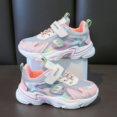 Casual αθλητικά παπούτσια για κορίτσια από οικολογικό δέρμα και πλέγμα