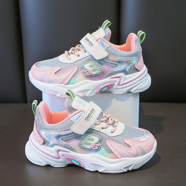 Casual αθλητικά παπούτσια για κορίτσια από οικολογικό δέρμα και πλέγμα