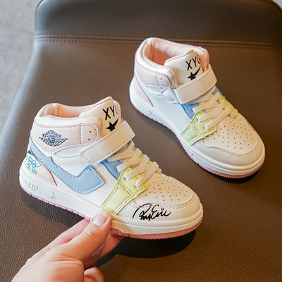 Bērnu kedas no eko ādas ar uzrakstiem - zēniem un meitenēm