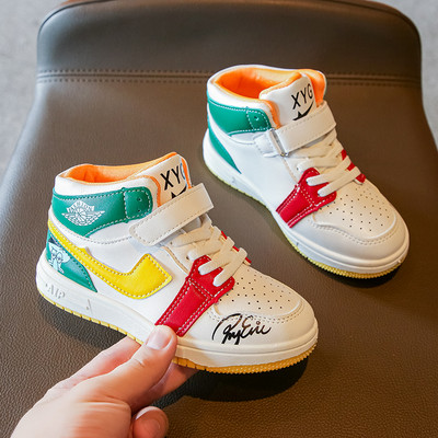 Bērnu kedas no eko ādas ar uzrakstiem - zēniem un meitenēm