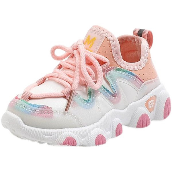 Bērnu kedas ar raupju zoli un šņorēm meitenēm