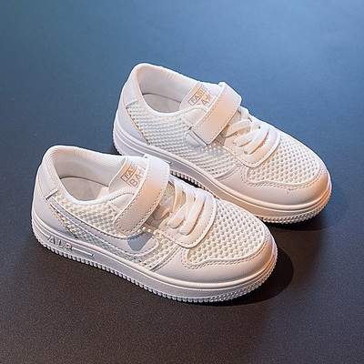 Bērnu kedas meitenēm no eko ādas ar velcro un uzrakstu