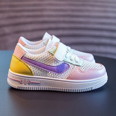 Bērnu kedas meitenēm no eko ādas ar velcro un uzrakstu