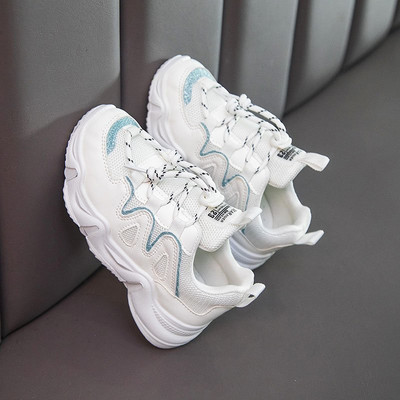 Детски маратонки с груба подметка от еко кожа за момичета