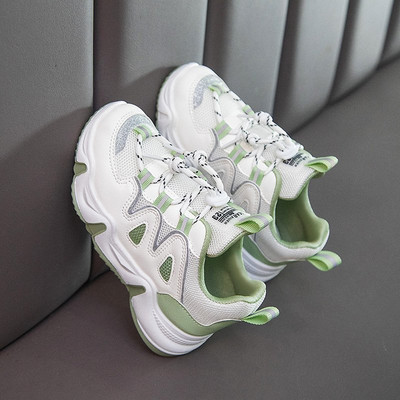 Детски маратонки с груба подметка от еко кожа за момичета