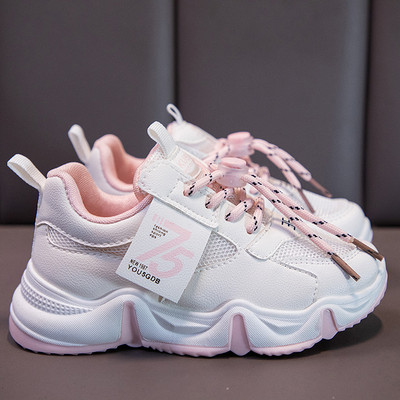 Детски спортни маратонки с връзки и мрежа за момичета и момчета