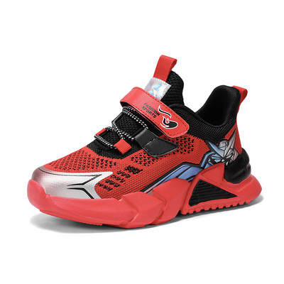 Модерни детски маратонки с цветен десен и лепенки 