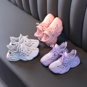 Нов модел детски маратонки с груба подметка и връзки за момичета