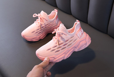 Нов модел детски маратонки с груба подметка и връзки за момичета