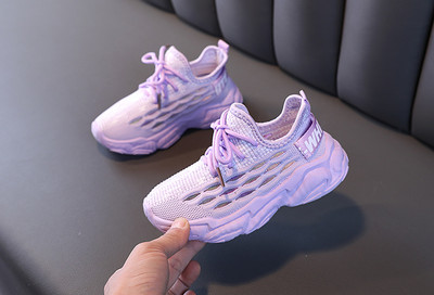 Нов модел детски маратонки с груба подметка и връзки за момичета